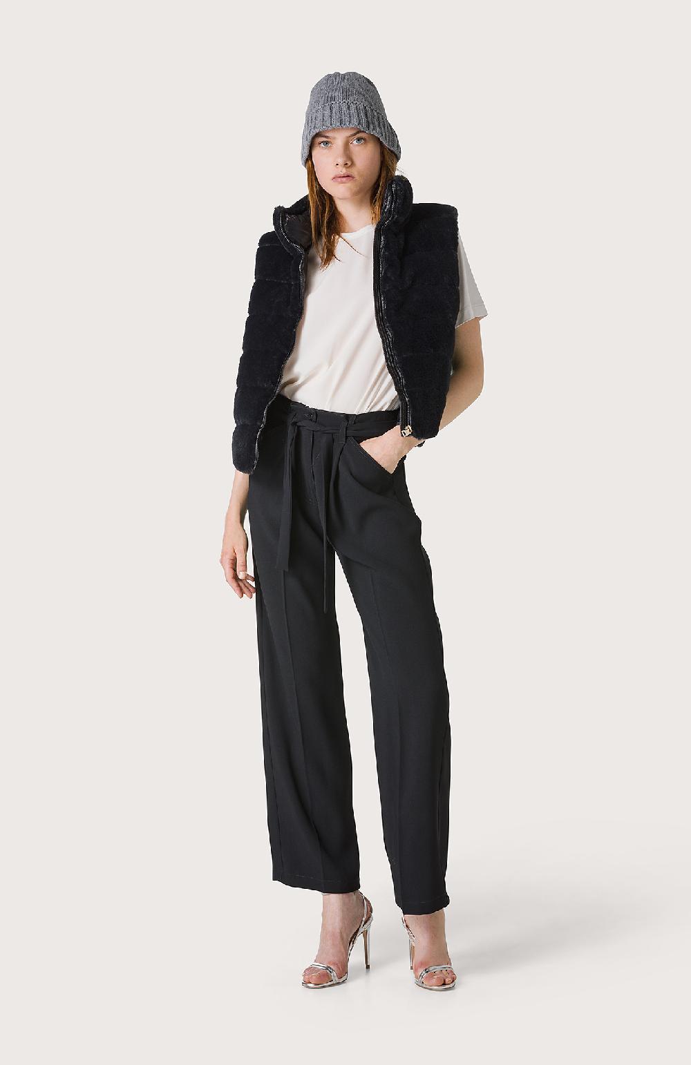 Seventy Pantalone a vita alta con cinturino - Col. Nero Esporta salva