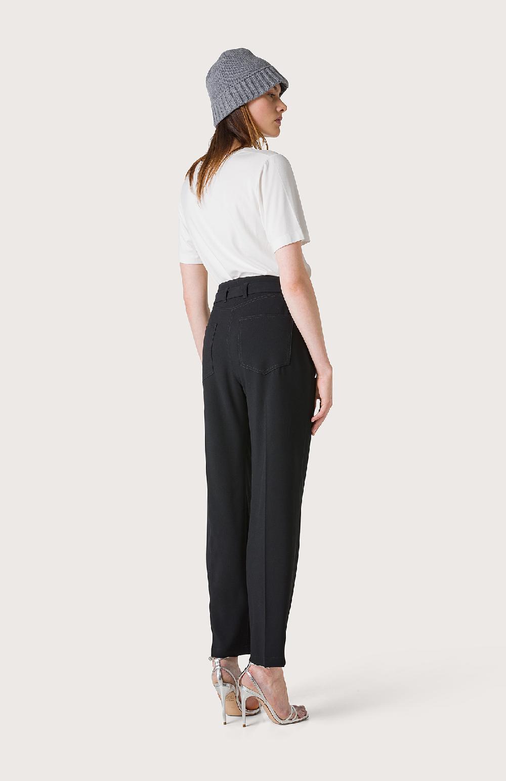 Seventy Pantalone a vita alta con cinturino - Col. Nero Esporta salva