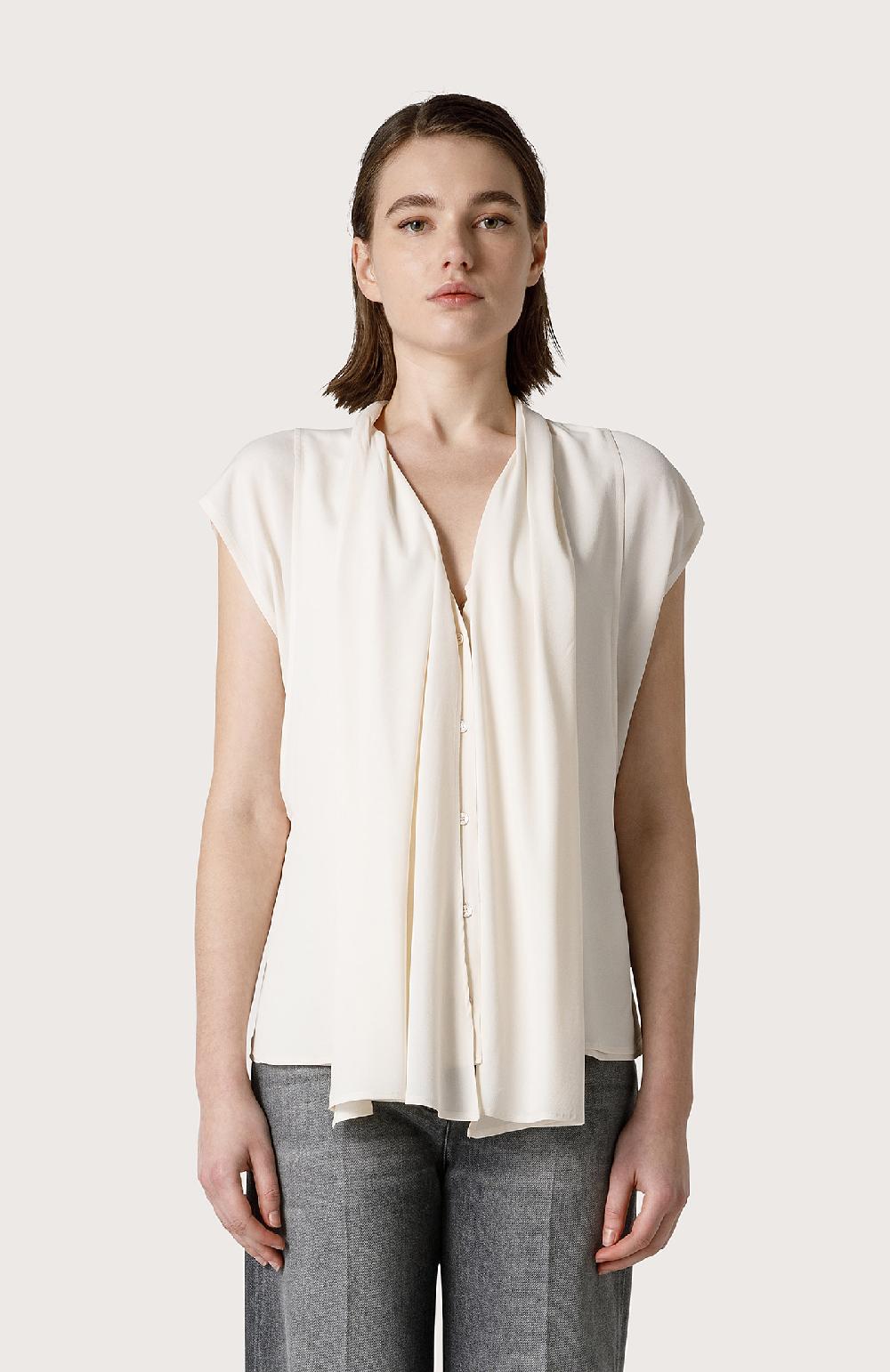 Seventy Camicia in misto seta - Col. Bianco 2025