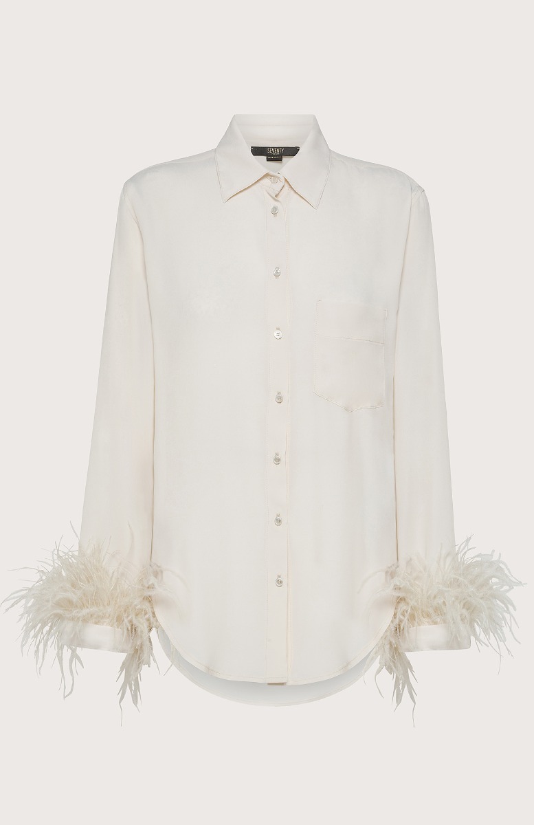 Seventy Camicia con piume - Col. Bianco Italia