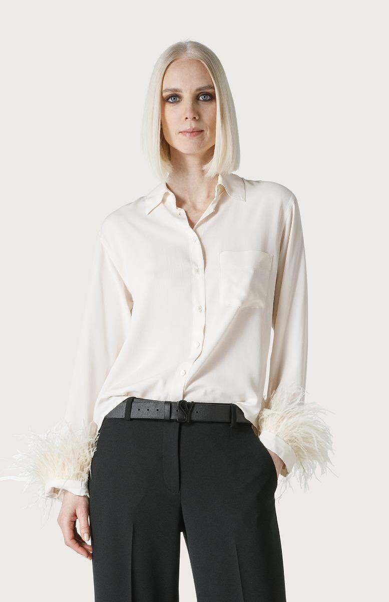Seventy Camicia con piume - Col. Bianco Italia