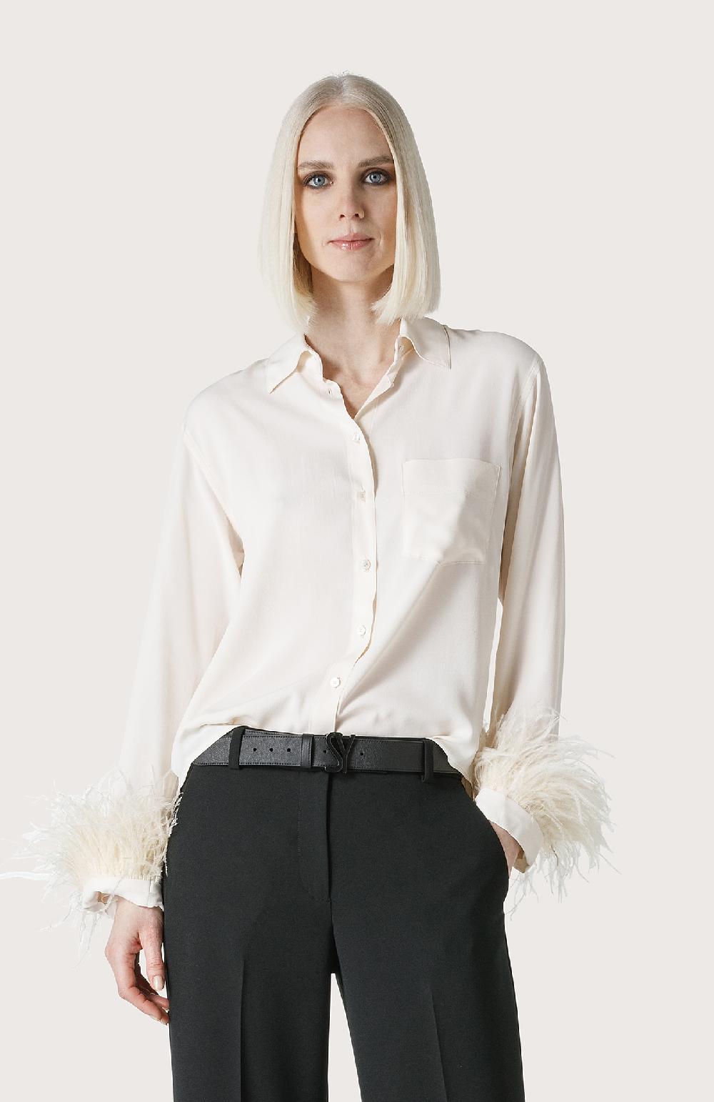 Seventy Camicia con piume - Col. Bianco Italia