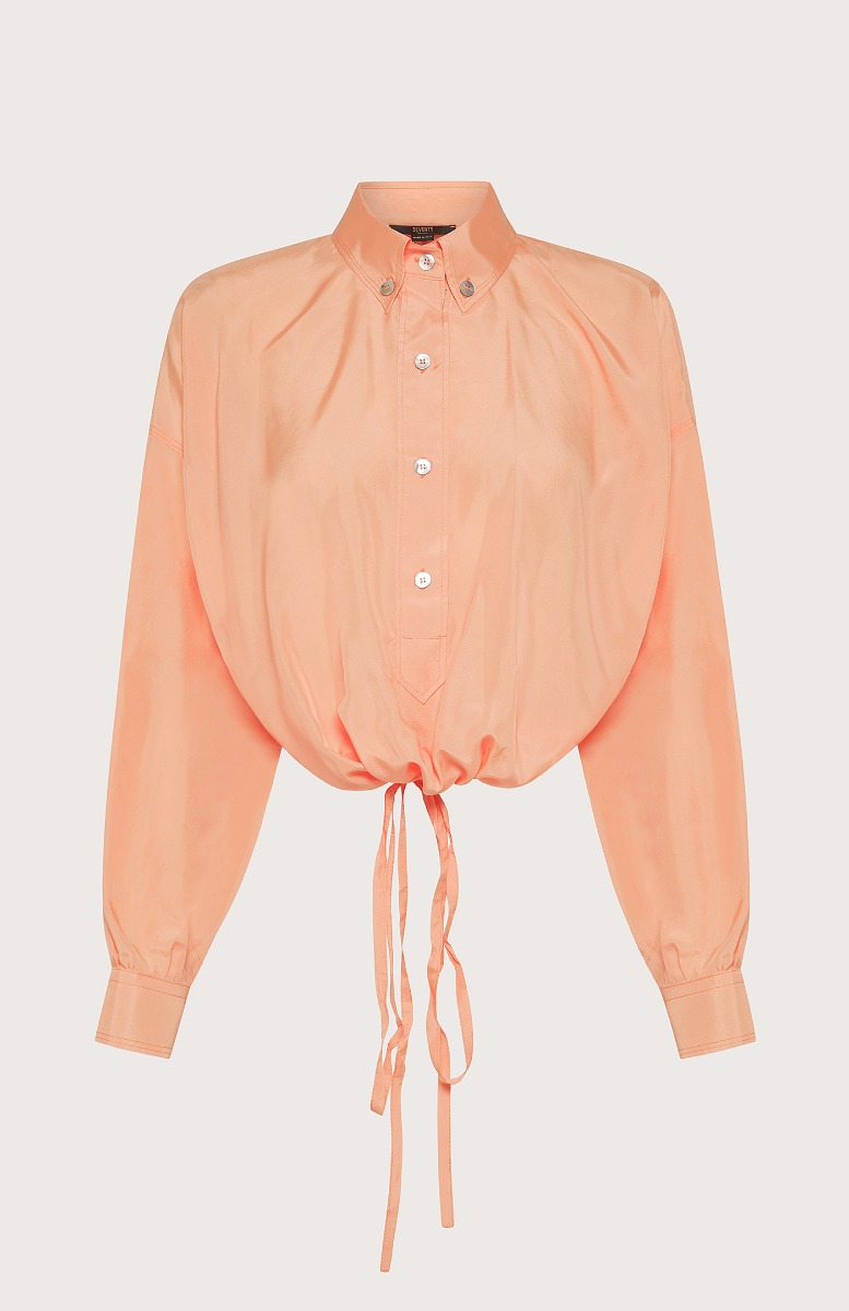 Seventy Camicia in seta con nastro - Col. Arancione Qualità