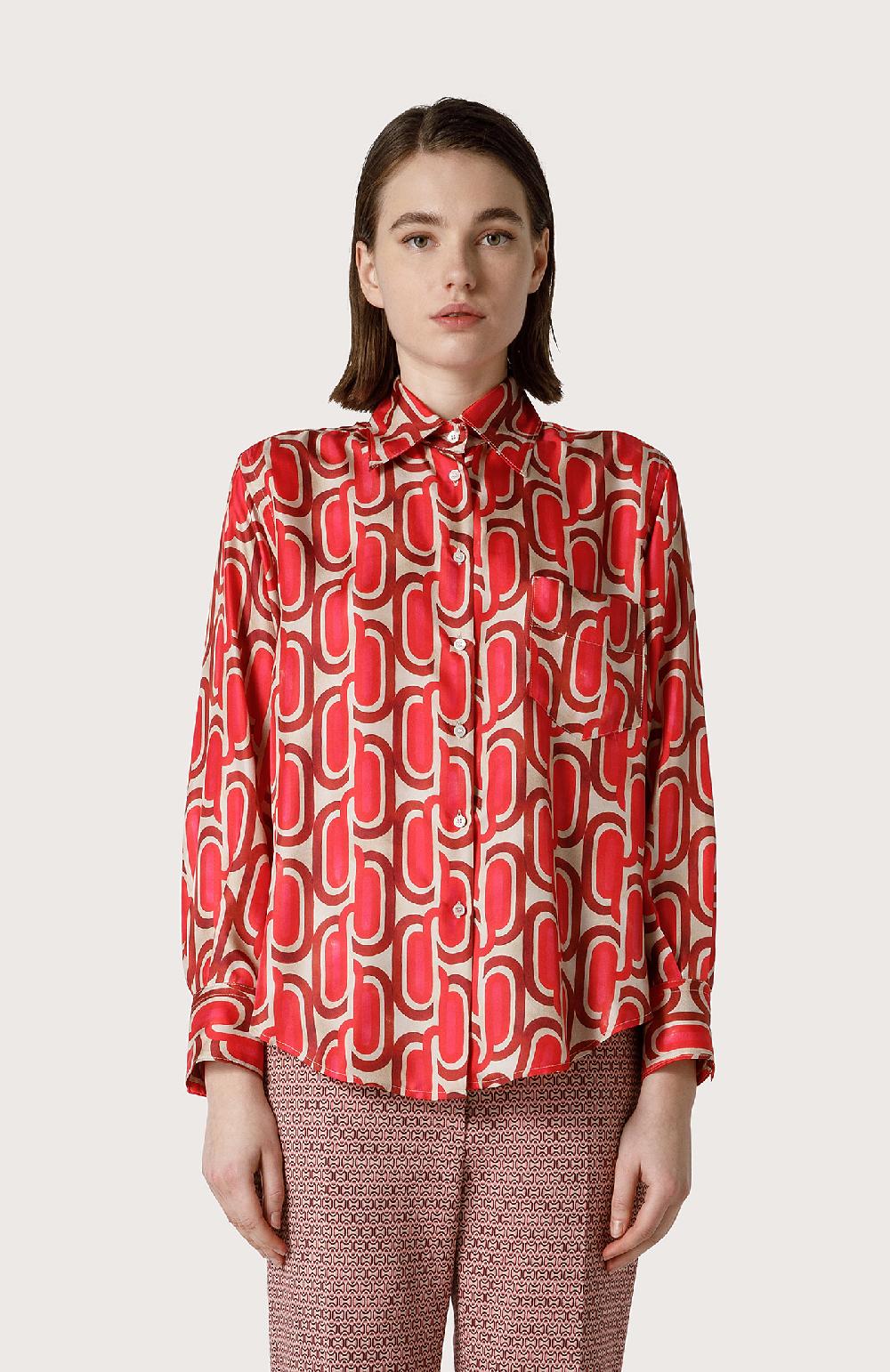 Seventy Camicia in twill di seta - Col. Rosa Spedizione Gratuita