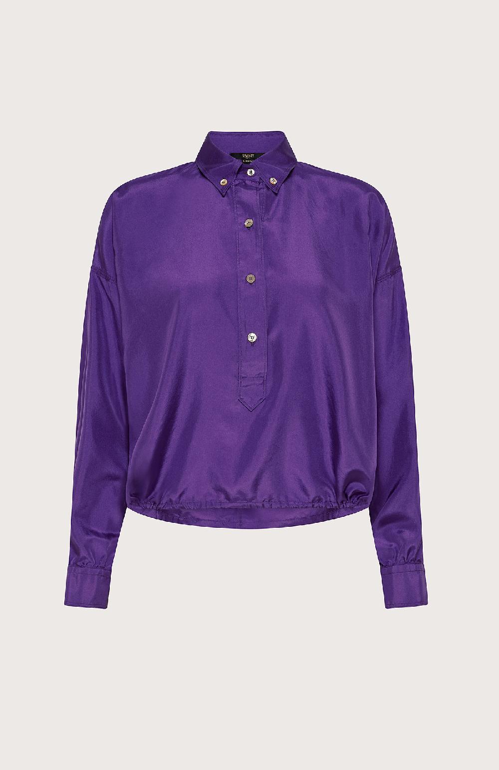 Seventy Camicia in seta con nastro - Col. Viola Promozione Limitata