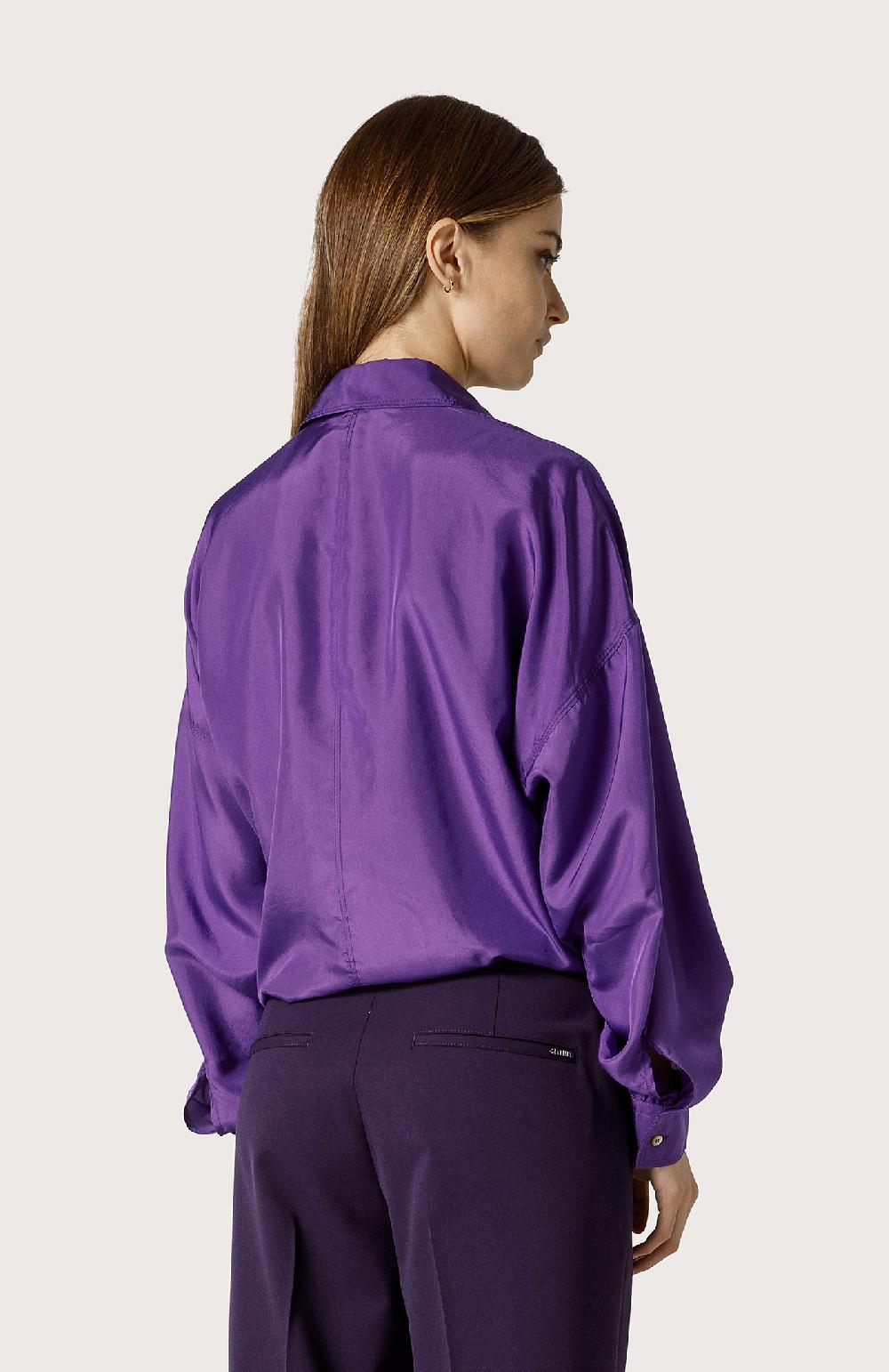 Seventy Camicia in seta con nastro - Col. Viola Promozione Limitata