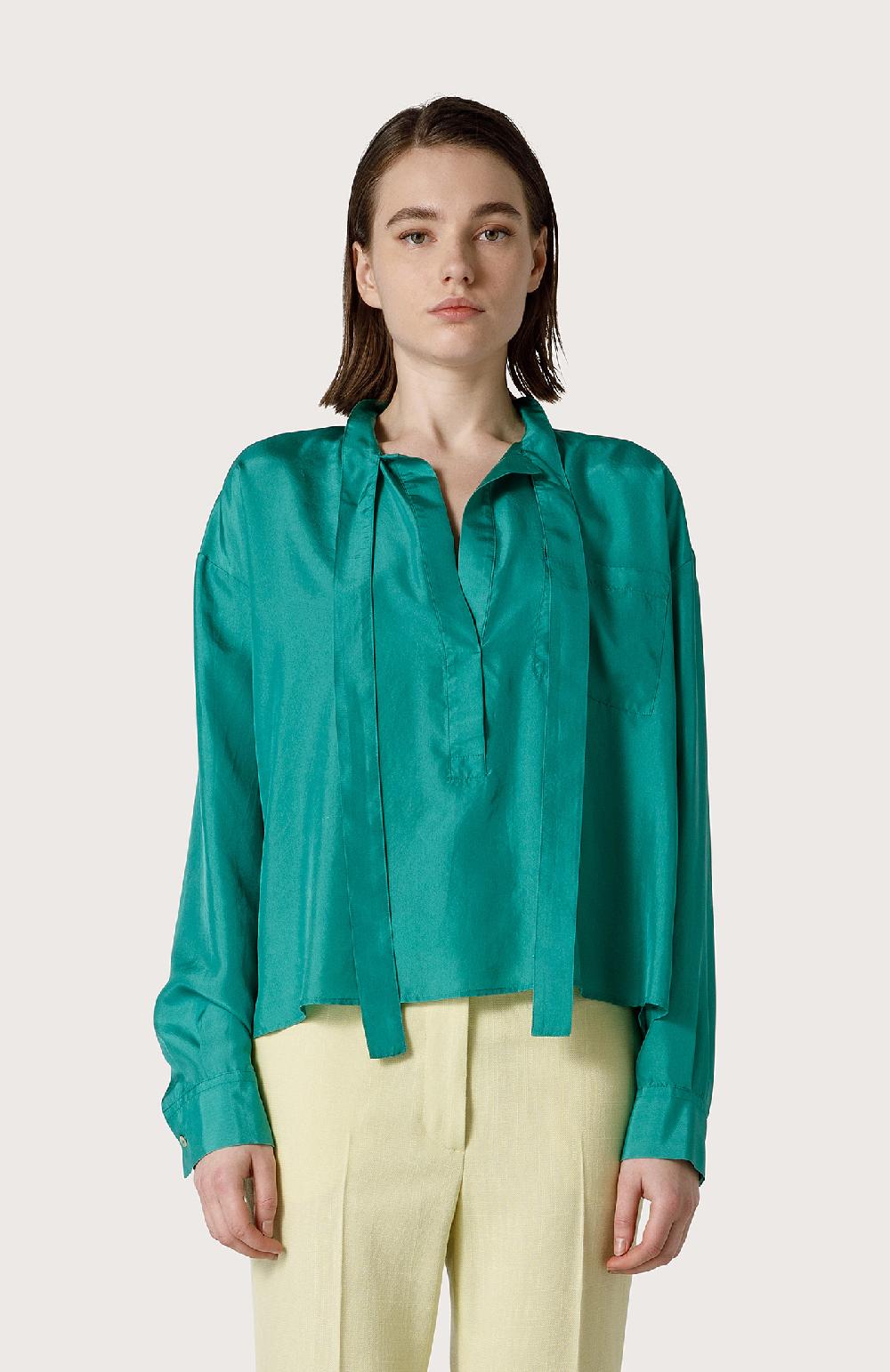 Seventy Camicia in seta lavata - Col. Verde Convenienza