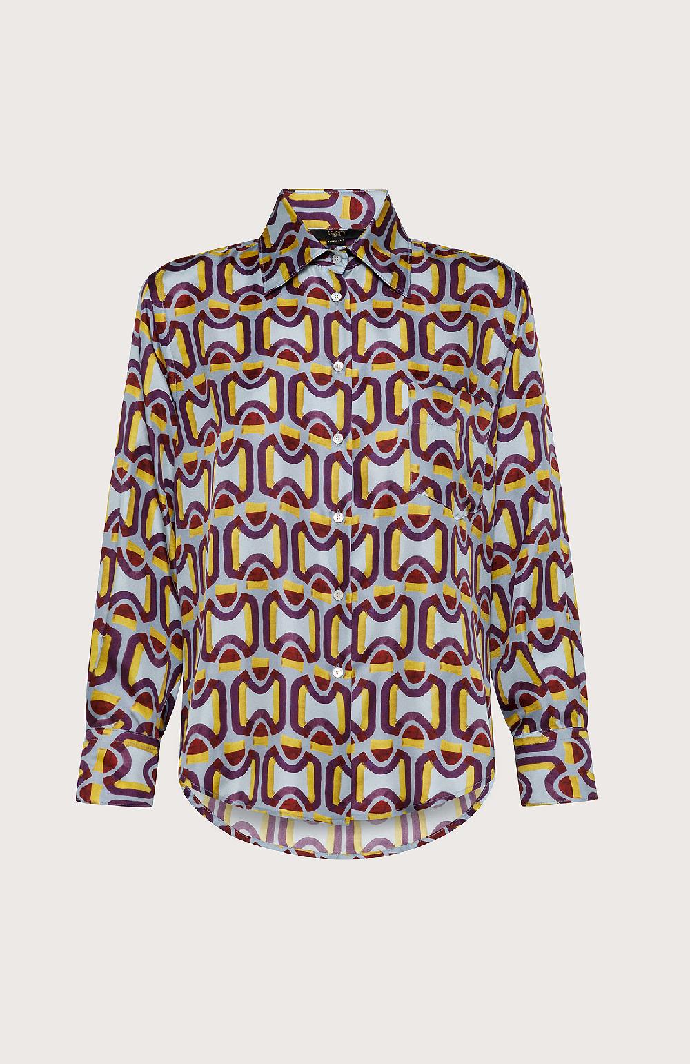 Seventy Camicia in twill di seta - Col. Blu Novità