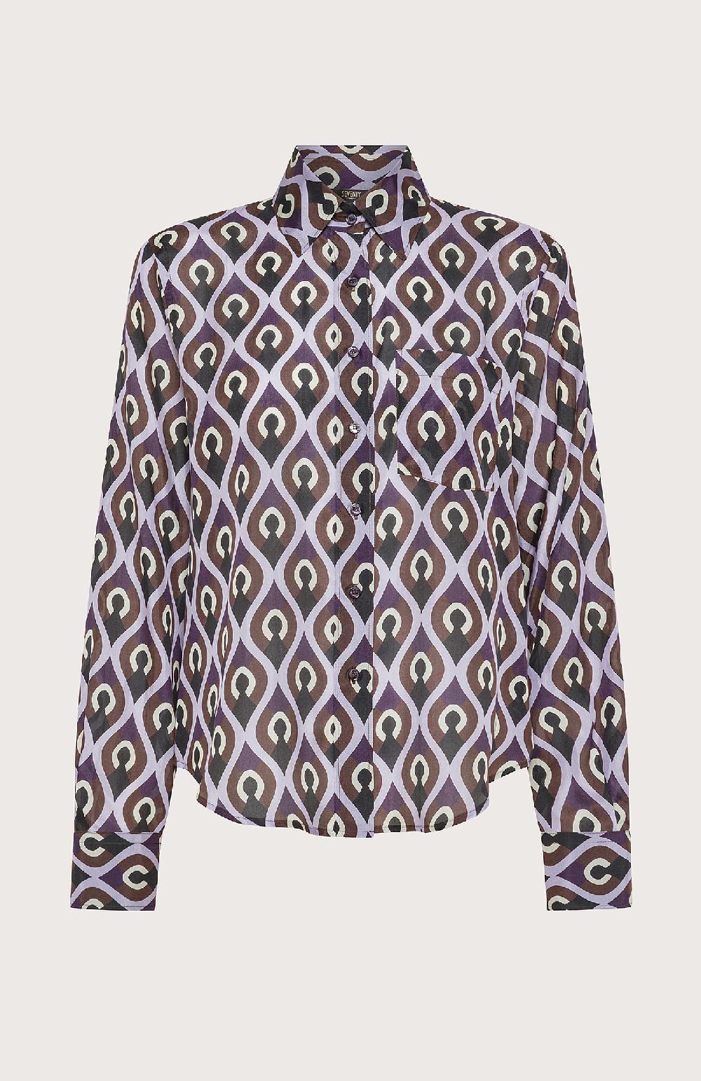 Seventy Camicia stile uomo con fantasia - Col. Viola Presa