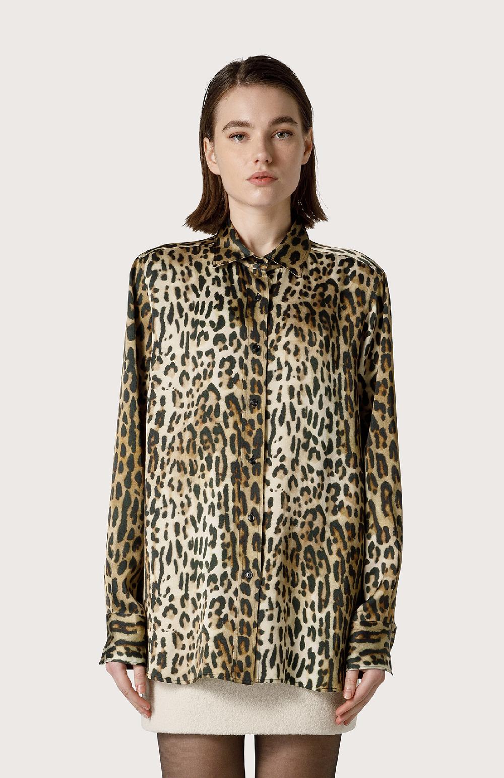 Seventy Camicia in viscosa animalier - Col. Neutro Outlet