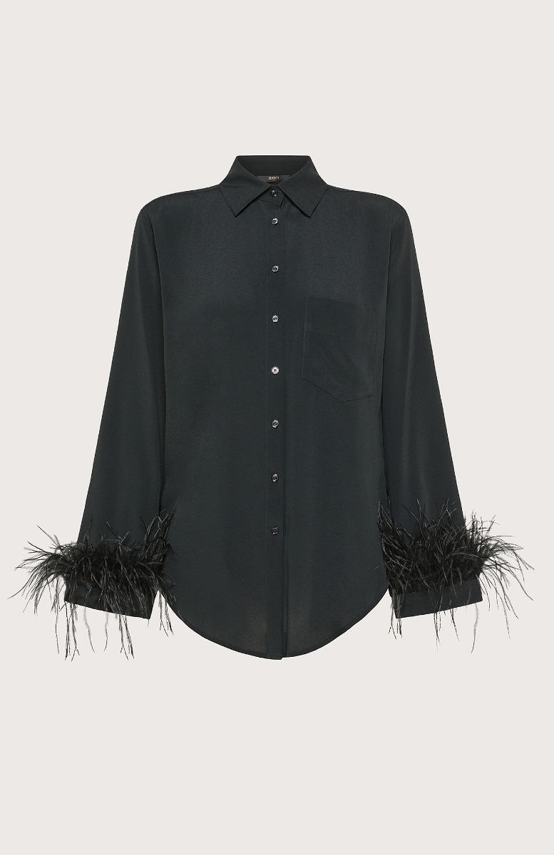 Seventy Camicia con piume - Col. Nero Saldi