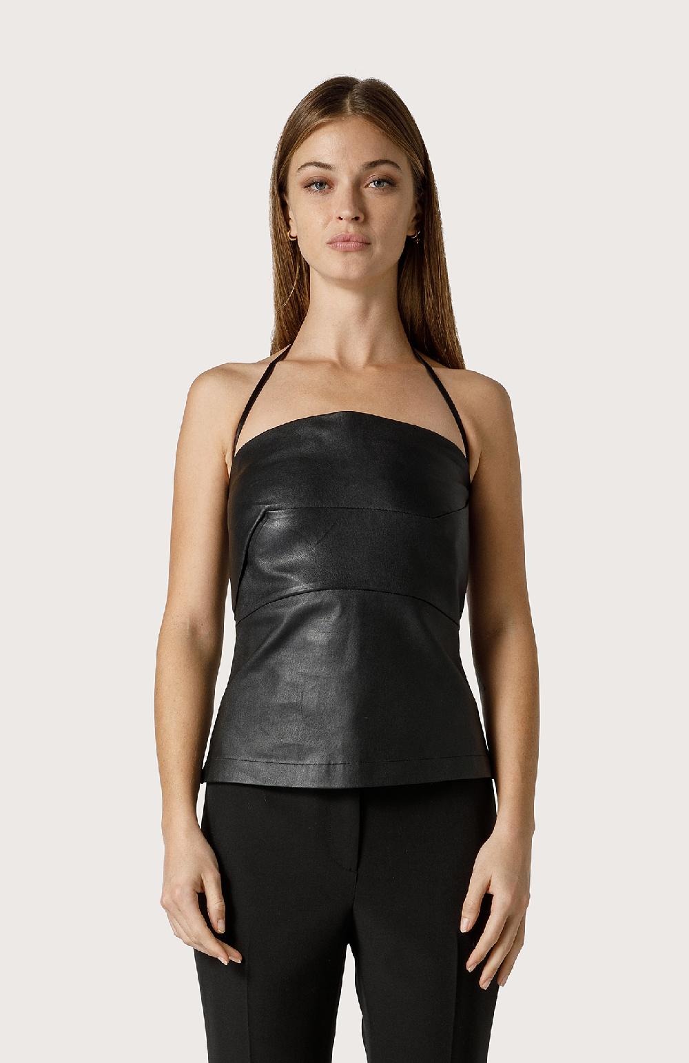Seventy Top in nappa stretch - Col. Nero Hotsell