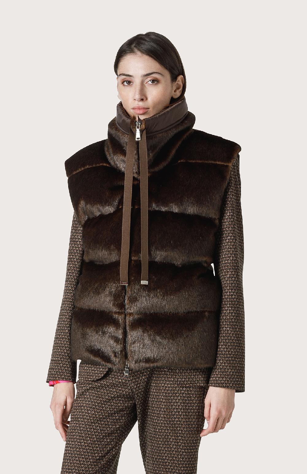Seventy Gilet maxi collo imbottito - Col. Marrone Sconto di tempo limitato