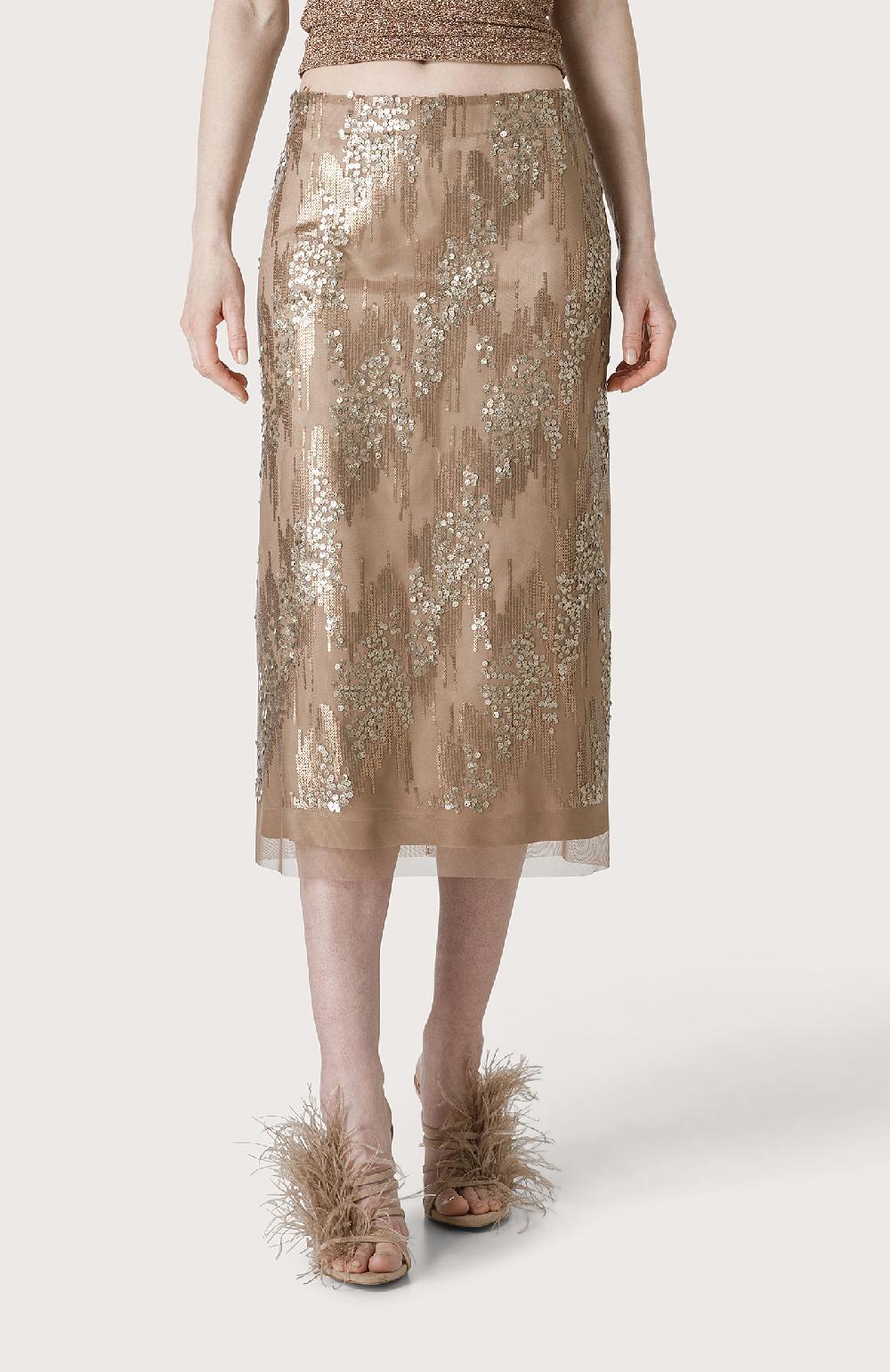 Seventy Gonna longuette con paillettes - Col. Neutro Vendite stagionali
