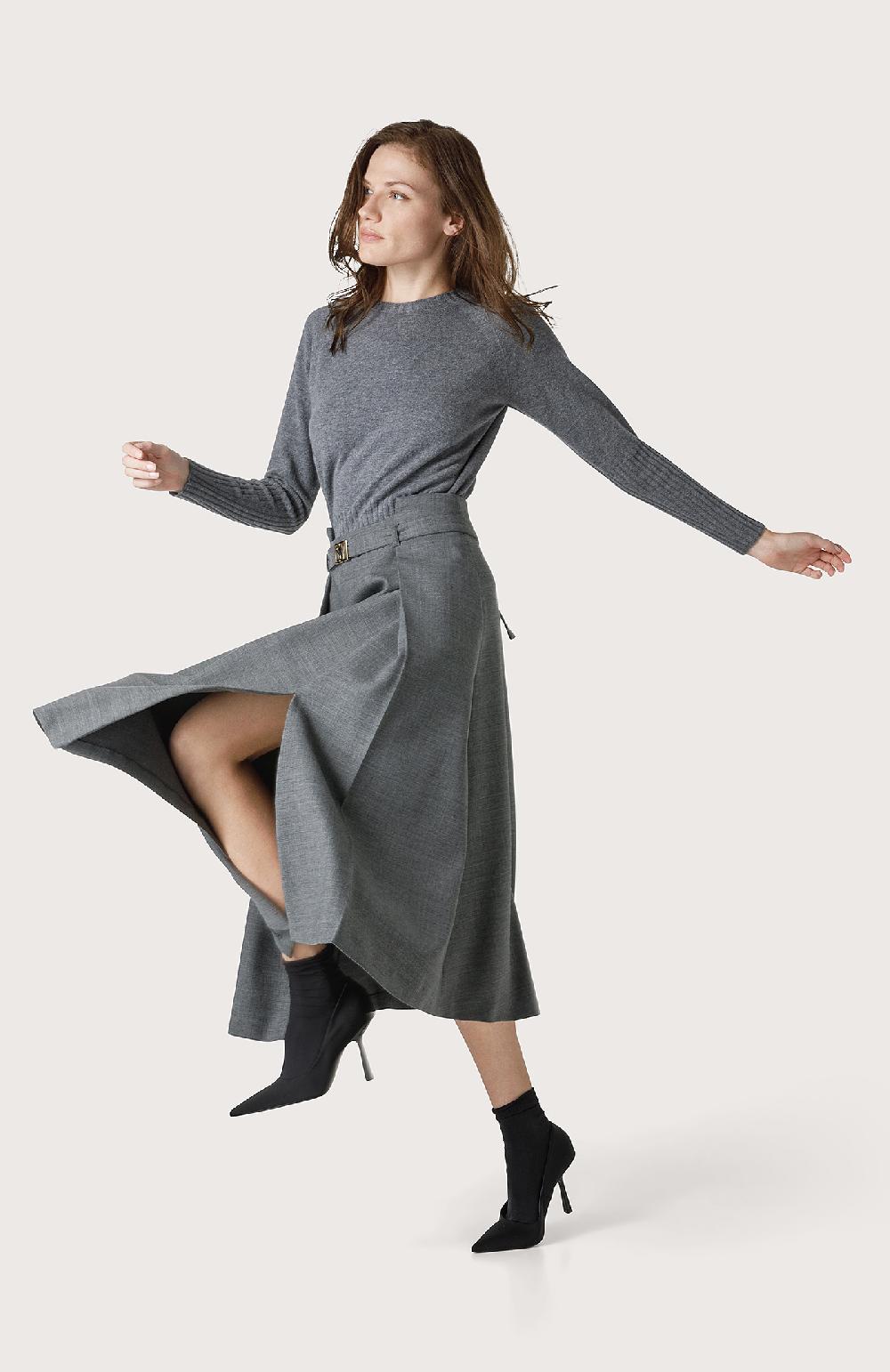 Seventy Gonna a due pieghe con spacchi - Col. Grigio Black Friday
