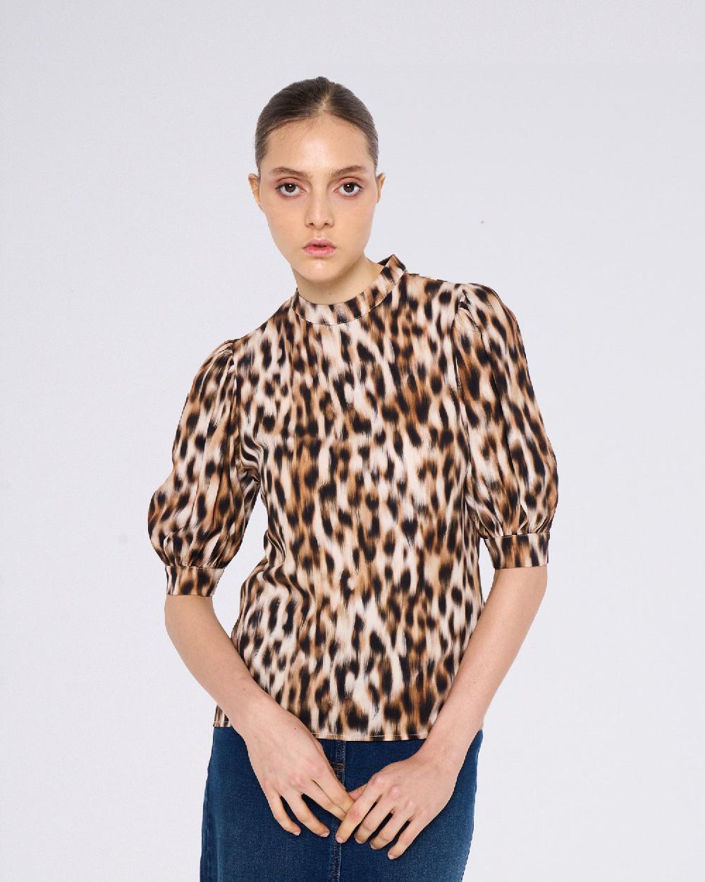 ﻿Silvian Heach Blusa leopardata Sottocosto