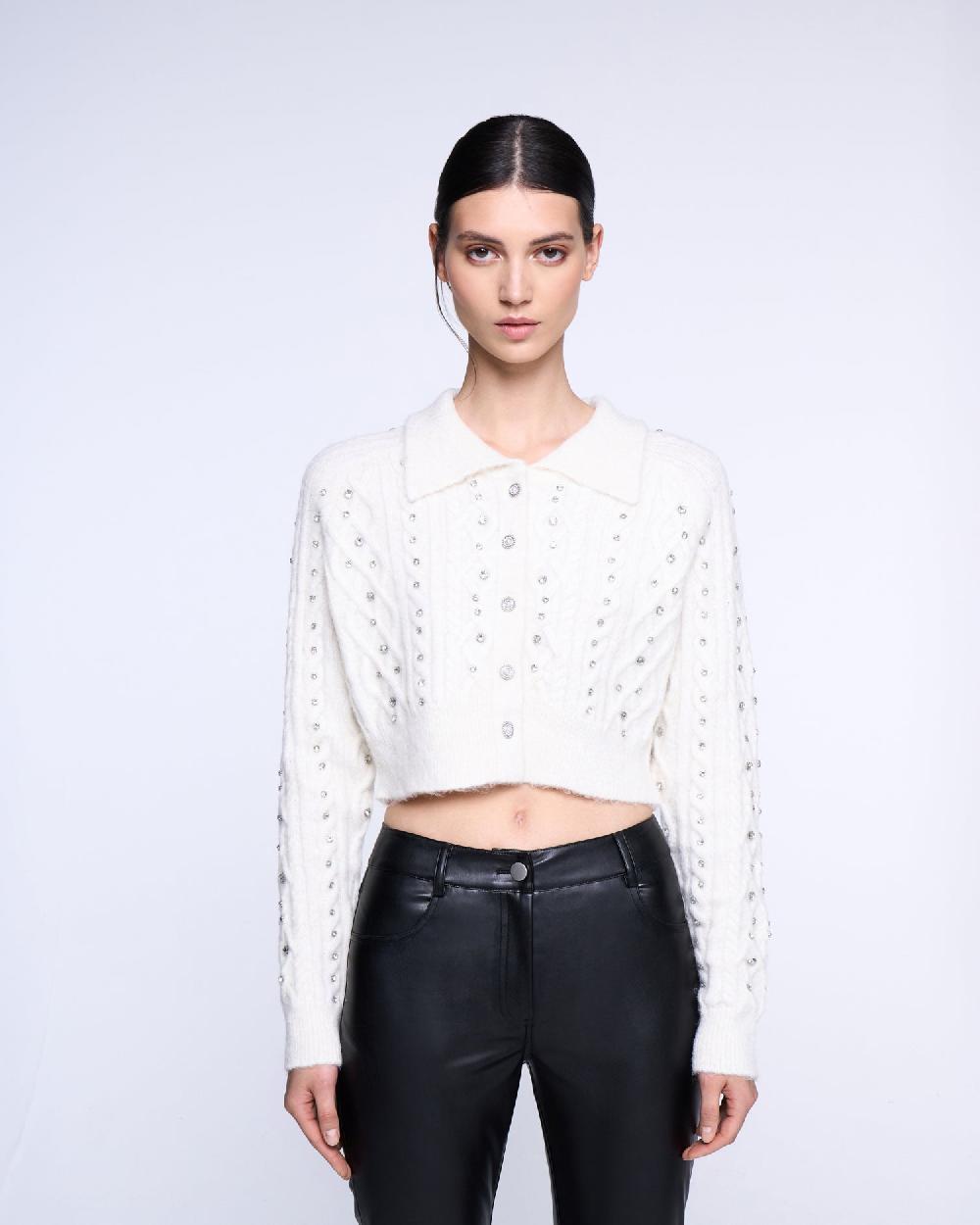 Silvian Heach Cardigan crop con strass Moda