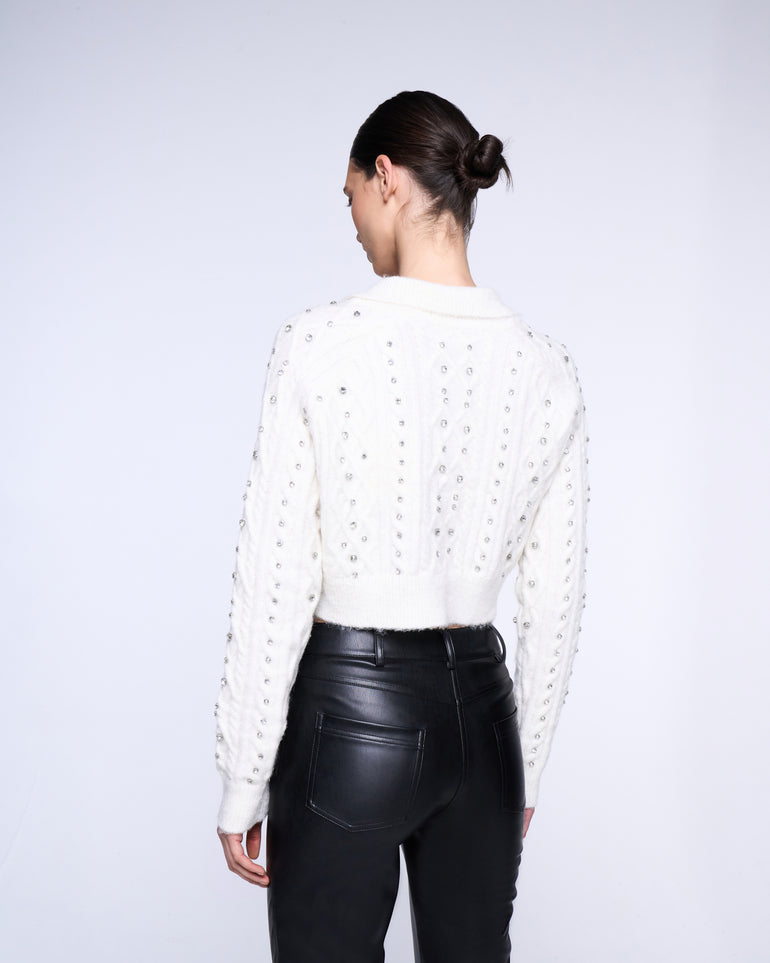 Silvian Heach Cardigan crop con strass Moda