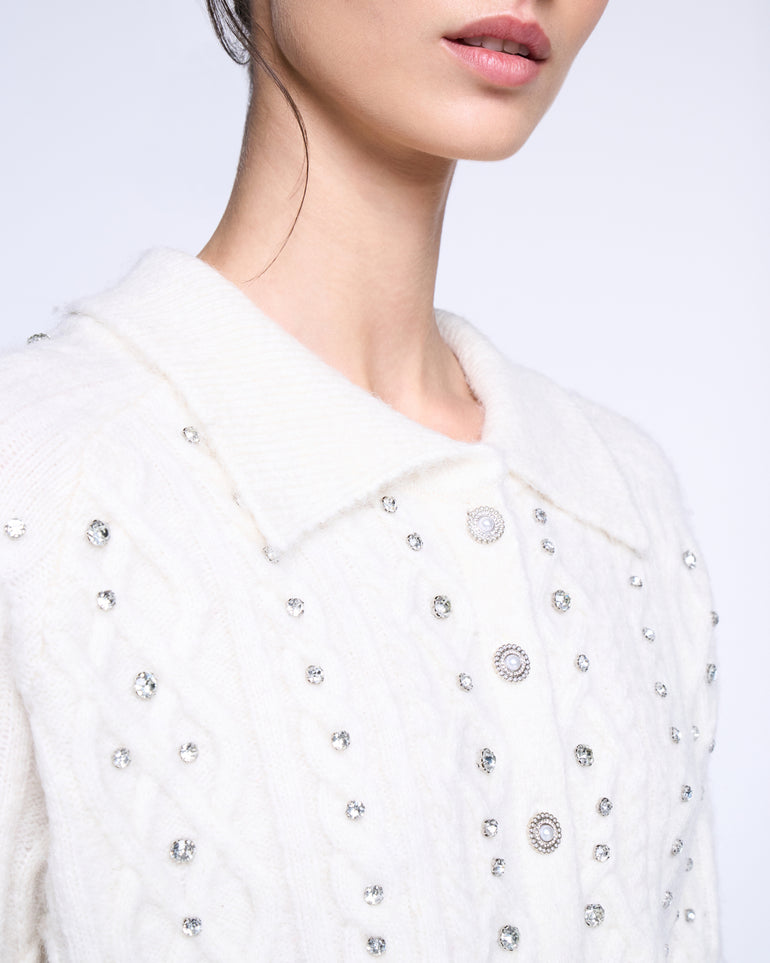 Silvian Heach Cardigan crop con strass Moda