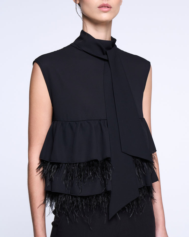 Silvian Heach Blusa con balze e piume In Saldo