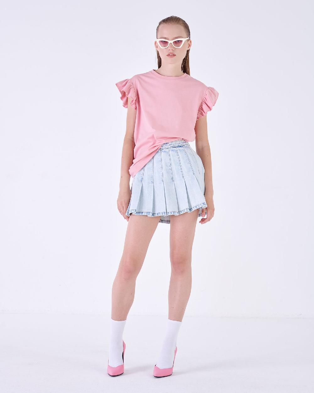 Silvian Heach T-shirt con maniche a volant Nuova