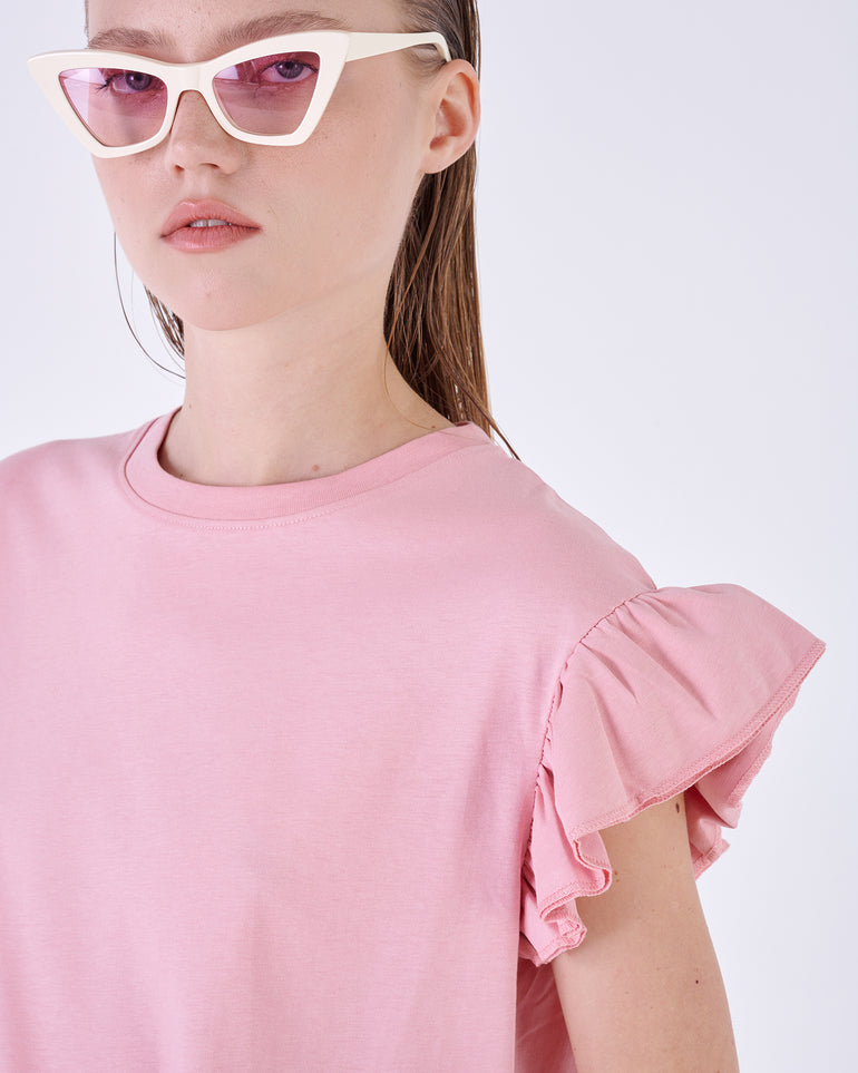 Silvian Heach T-shirt con maniche a volant Nuova