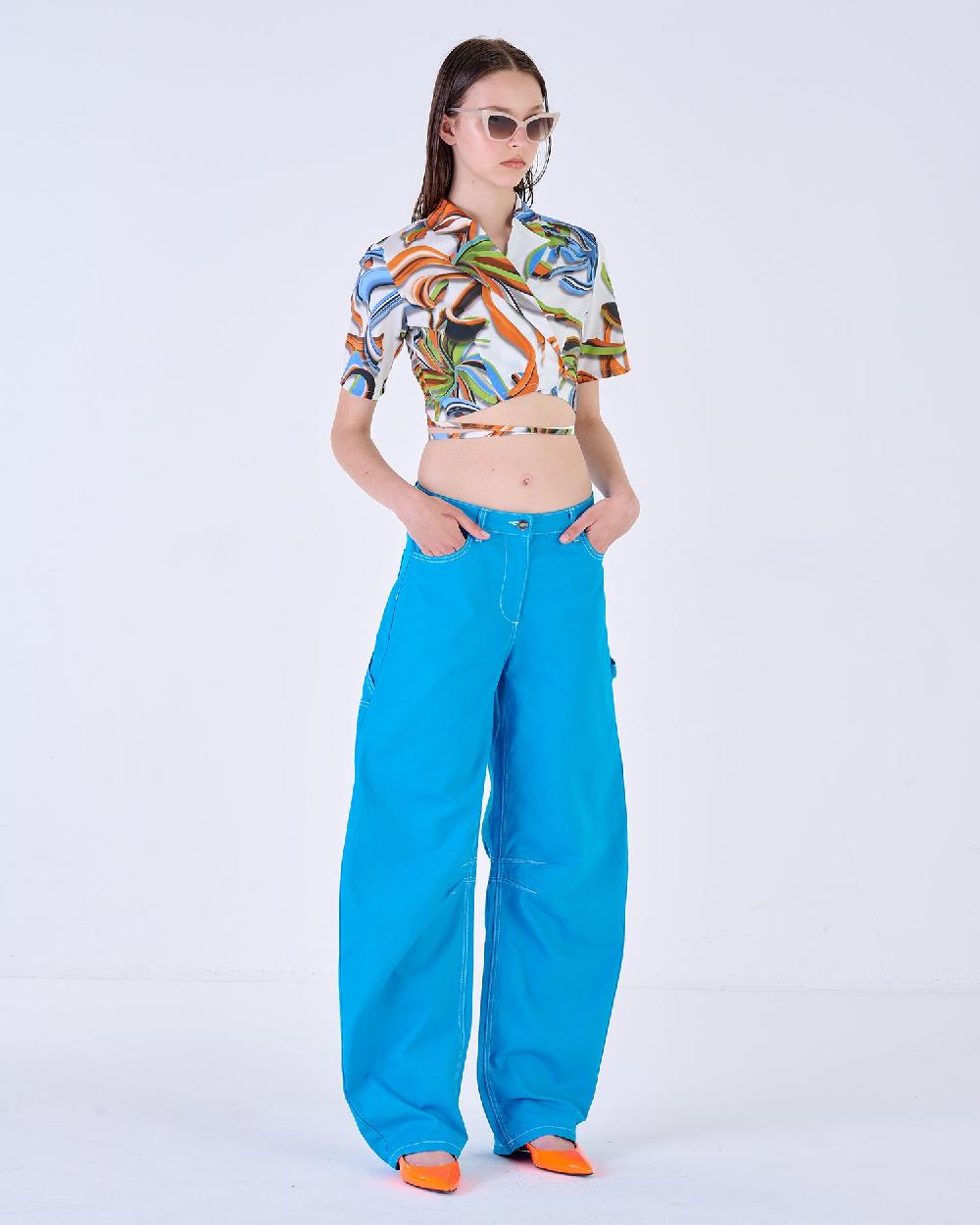 Silvian Heach Camicia cropped a fiori Qualità