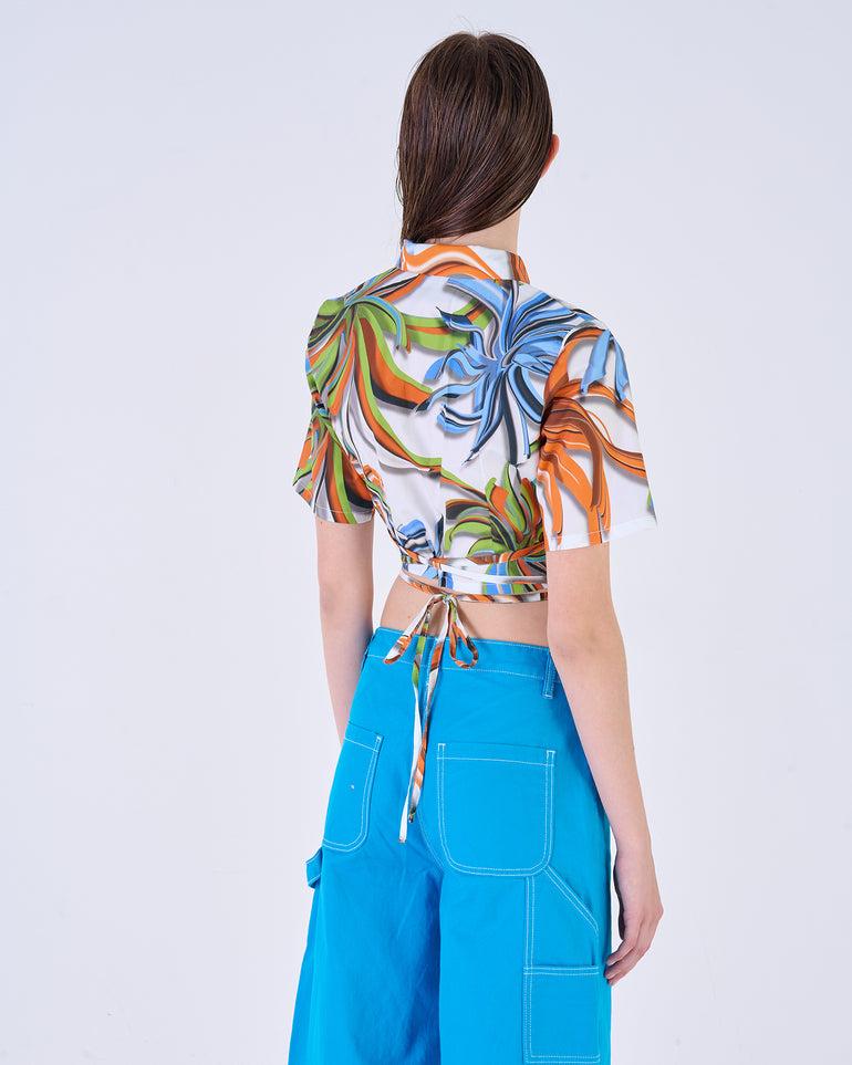 Silvian Heach Camicia cropped a fiori Qualità