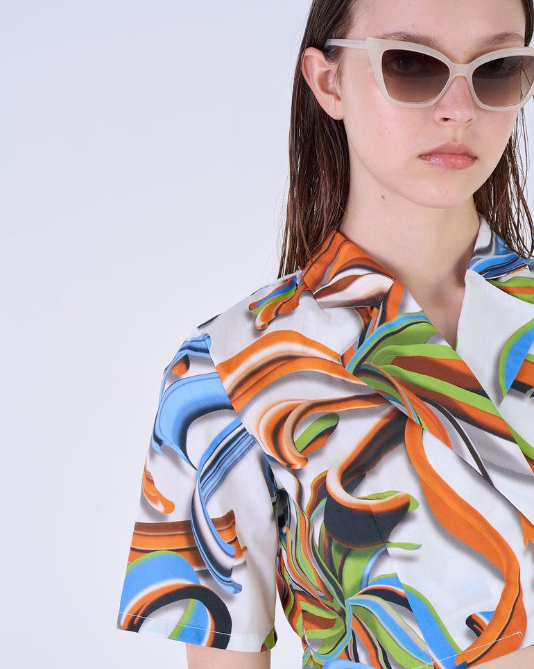Silvian Heach Camicia cropped a fiori Qualità