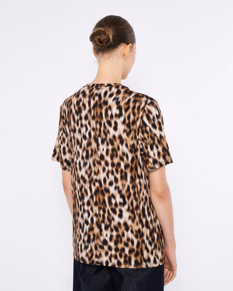 Silvian Heach T-shirt oversize leopardata Nuova