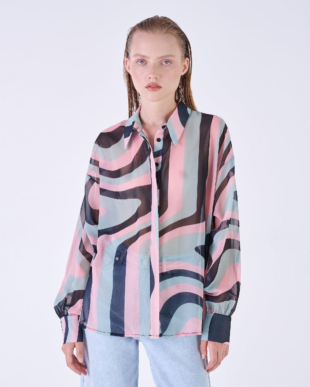 Silvian Heach Camicia semitrasparente multicolor Grande vendita