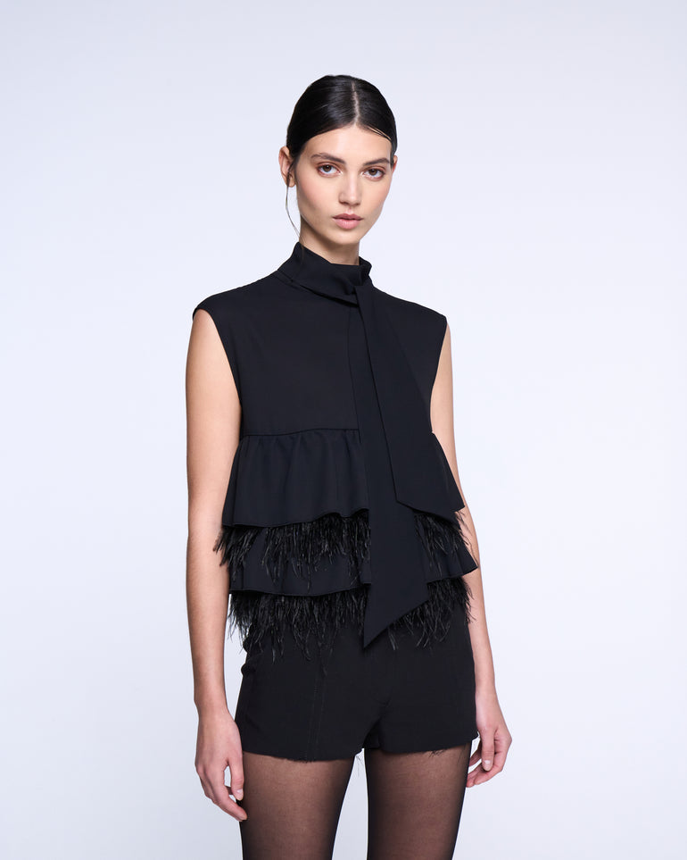 Silvian Heach Blusa con balze e piume I Più Venduti