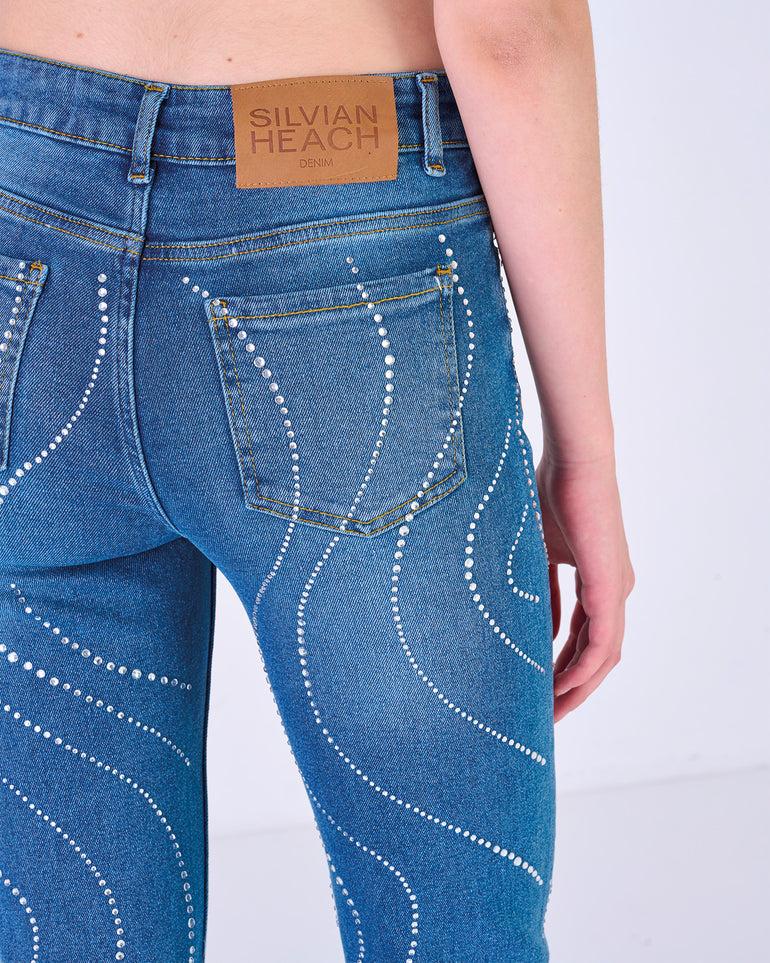 Silvian Heach Jeans a zampa con strass Lightning offer