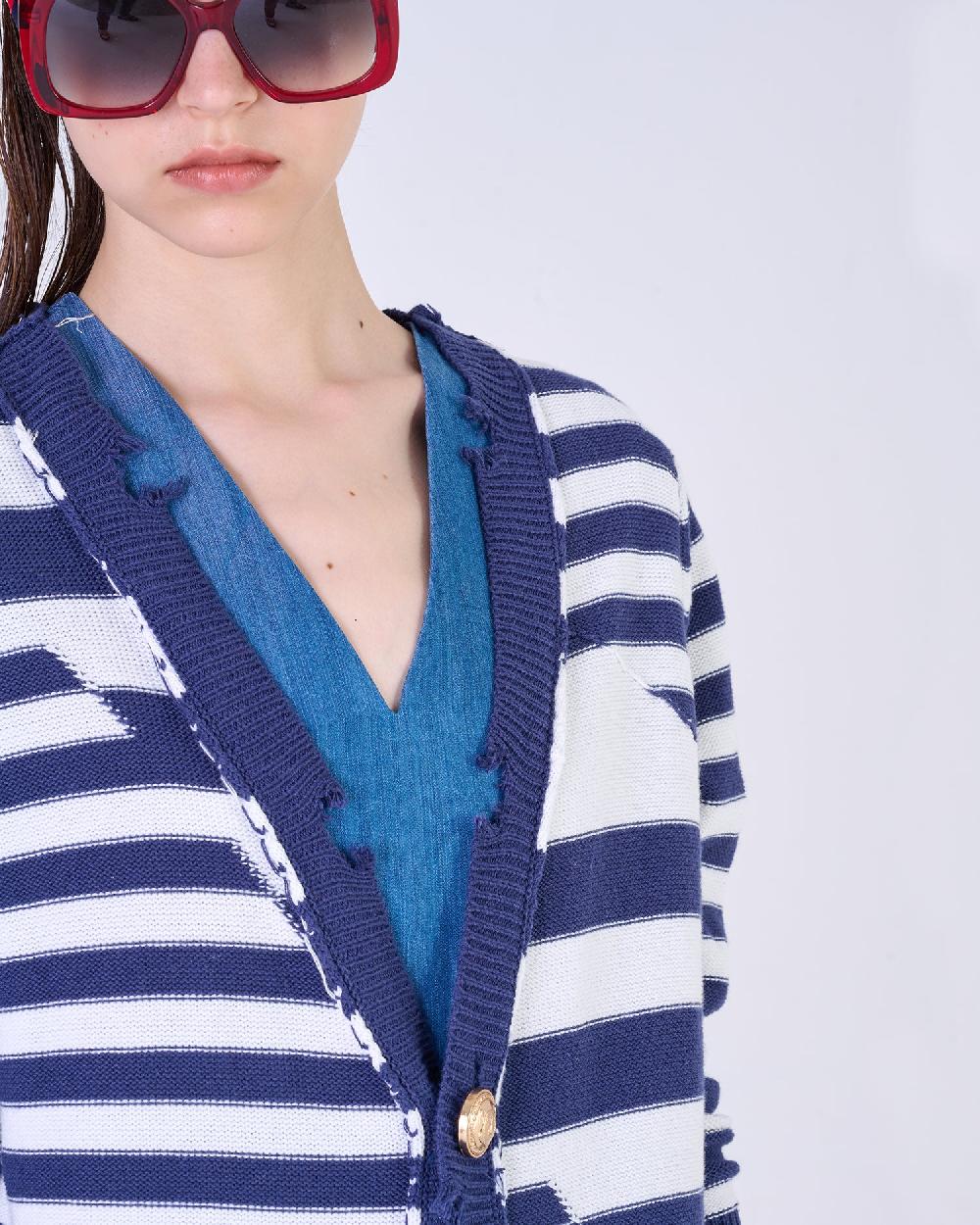 Silvian Heach Cardigan lungo a righe Consegna Veloce