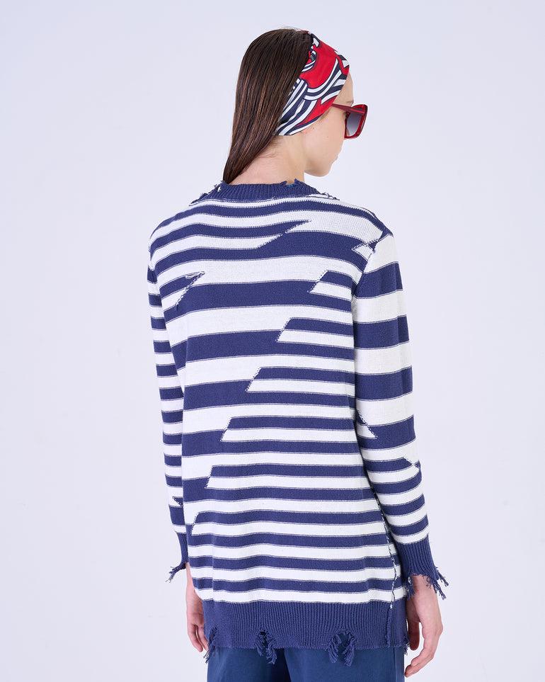 Silvian Heach Cardigan lungo a righe Consegna Veloce