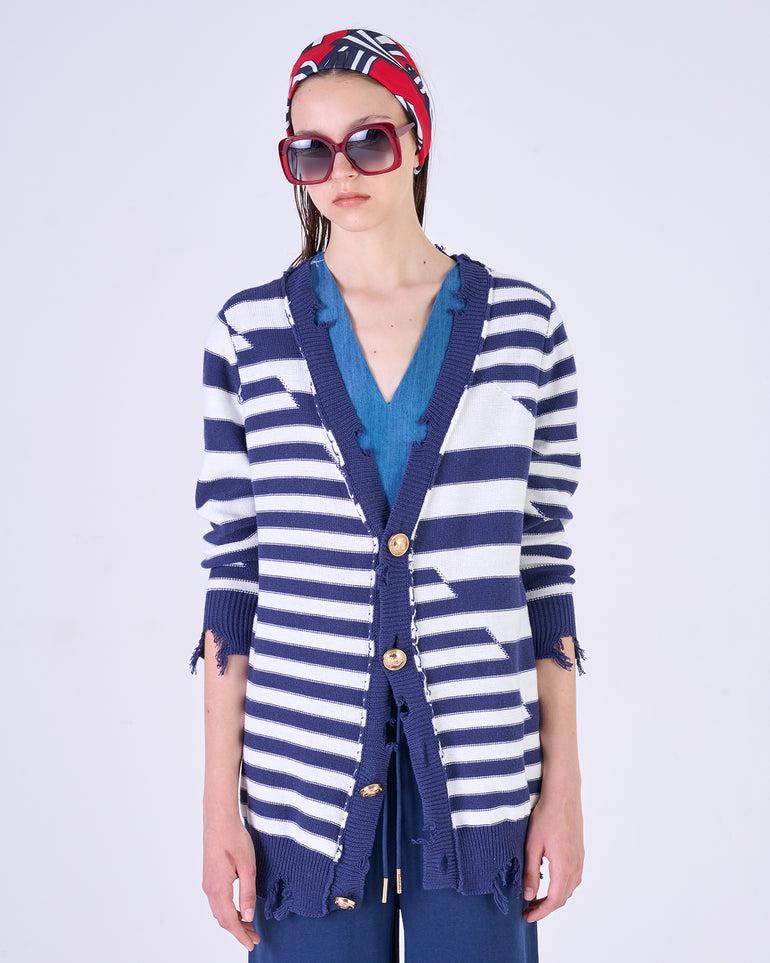 Silvian Heach Cardigan lungo a righe Consegna Veloce