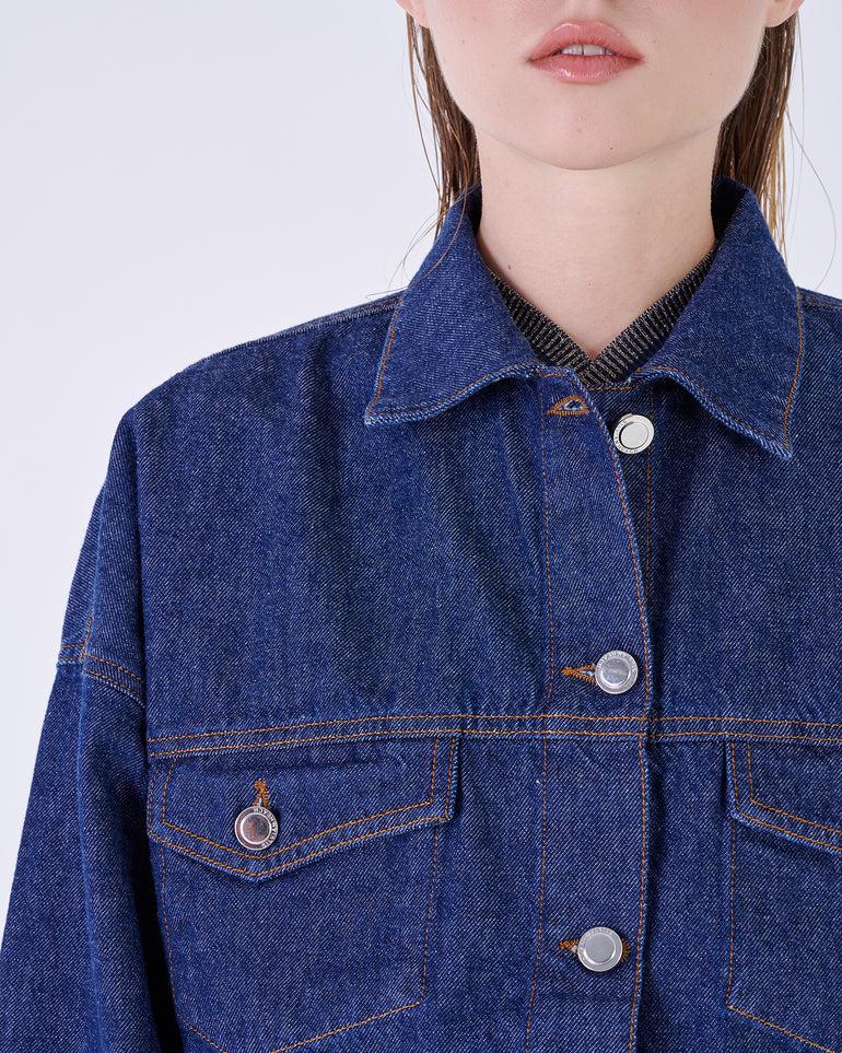 Silvian Heach Giacca cropped in denim Online