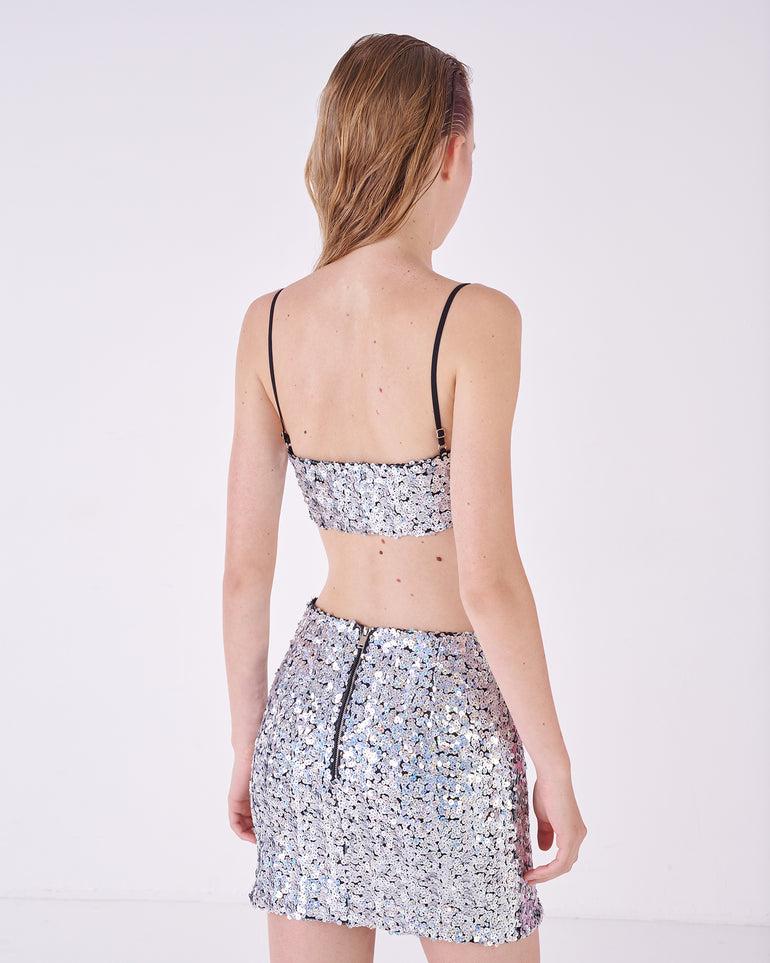 Silvian Heach Top crop con paillettes Smaltimento dello stoccaggio