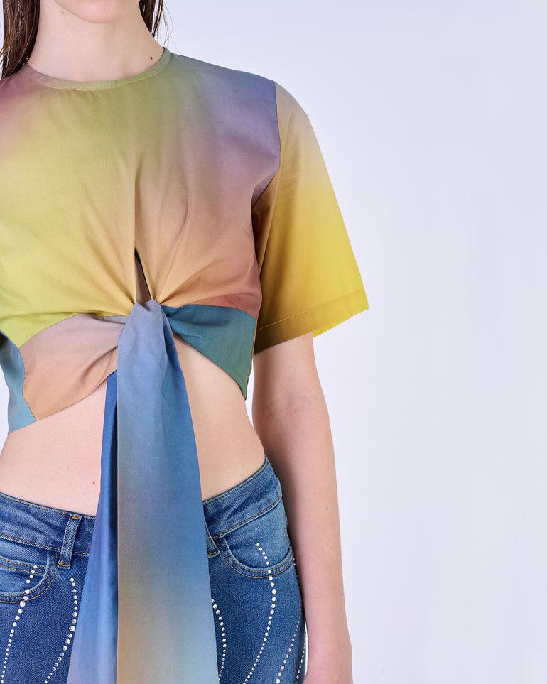 Silvian Heach T-Shirt crop multicolor Fino al 65% di sconto
