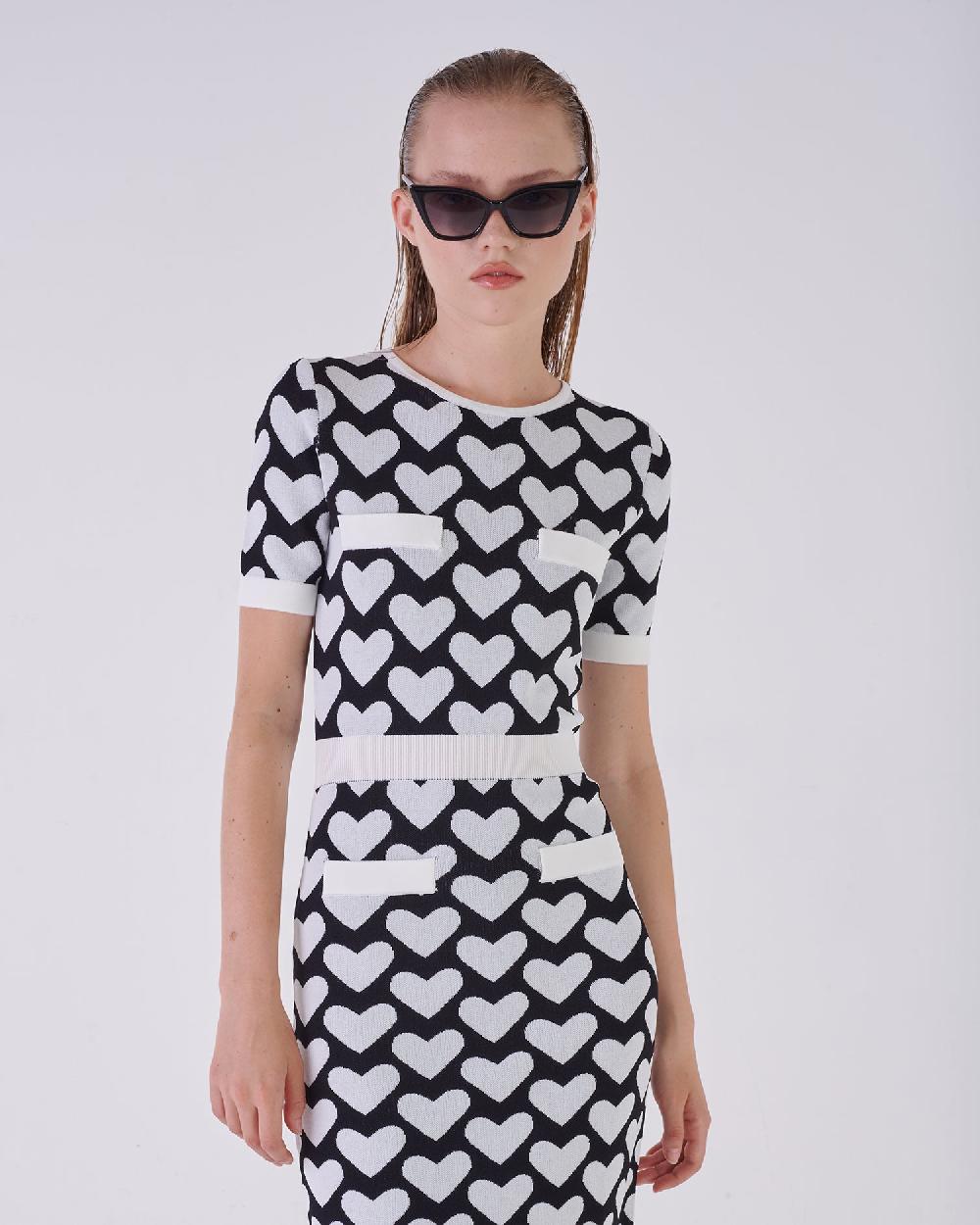 Silvian Heach Abito midi con cuori In vendita