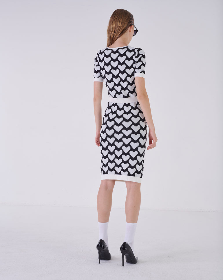 Silvian Heach Abito midi con cuori In vendita