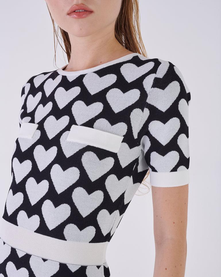 Silvian Heach Abito midi con cuori In vendita
