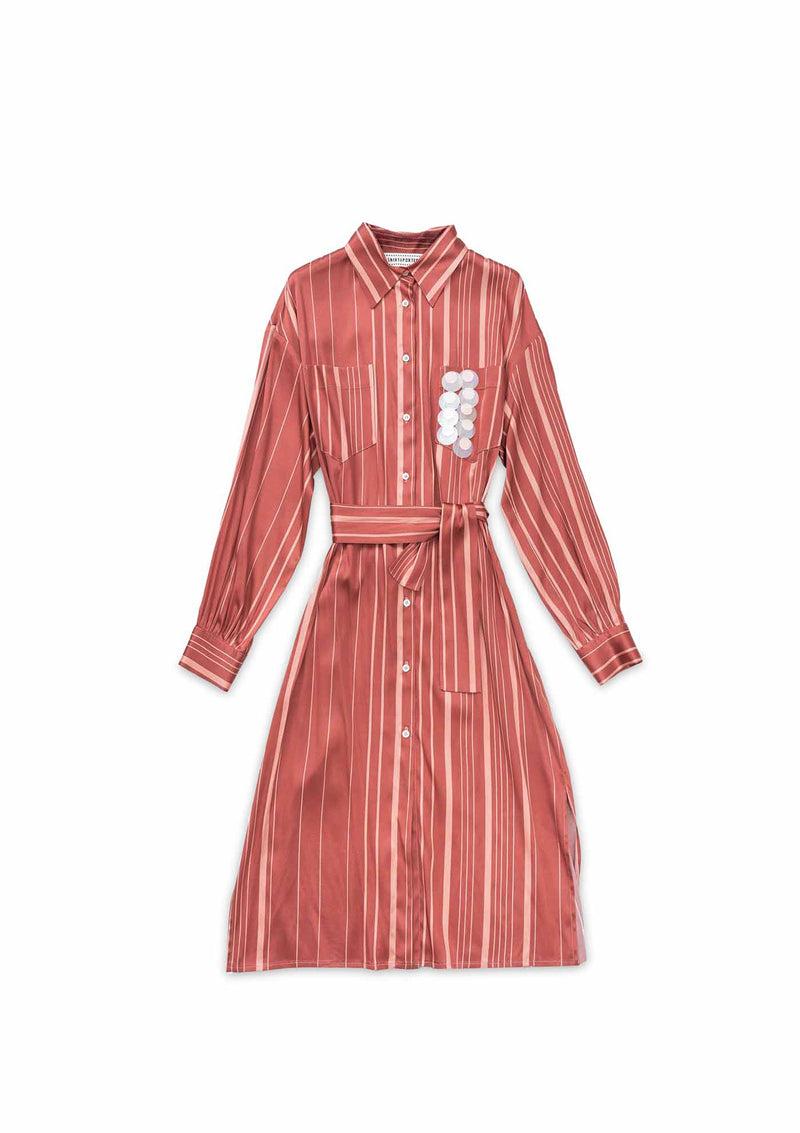 Shirtaporter CHEMISIER MIDI STAMPATO CON TASCA GIOIELLO Presa