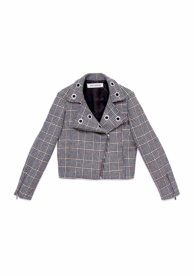 Shirtaporter Biker Jacket in Principe di Galles Offerte