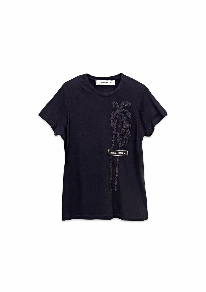 Shirtaporter T-SHIRT PALME SEQUIN Vendita Economica