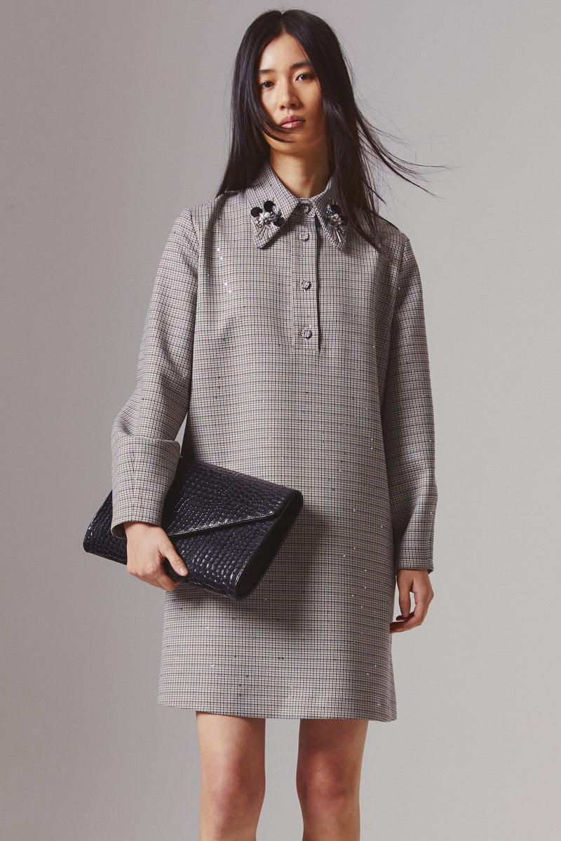 Shirtaporter Abito a Trapezio con Ricamo Economico