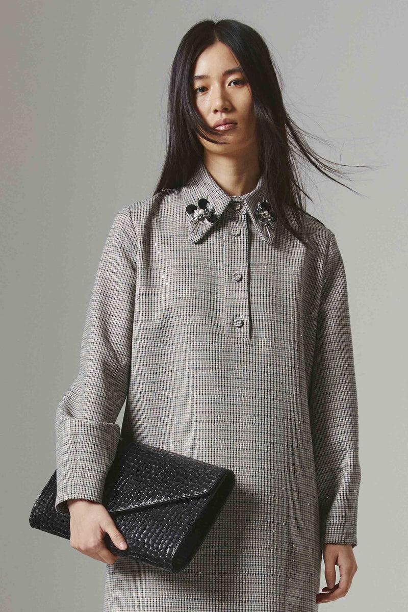 Shirtaporter Abito a Trapezio con Ricamo Economico