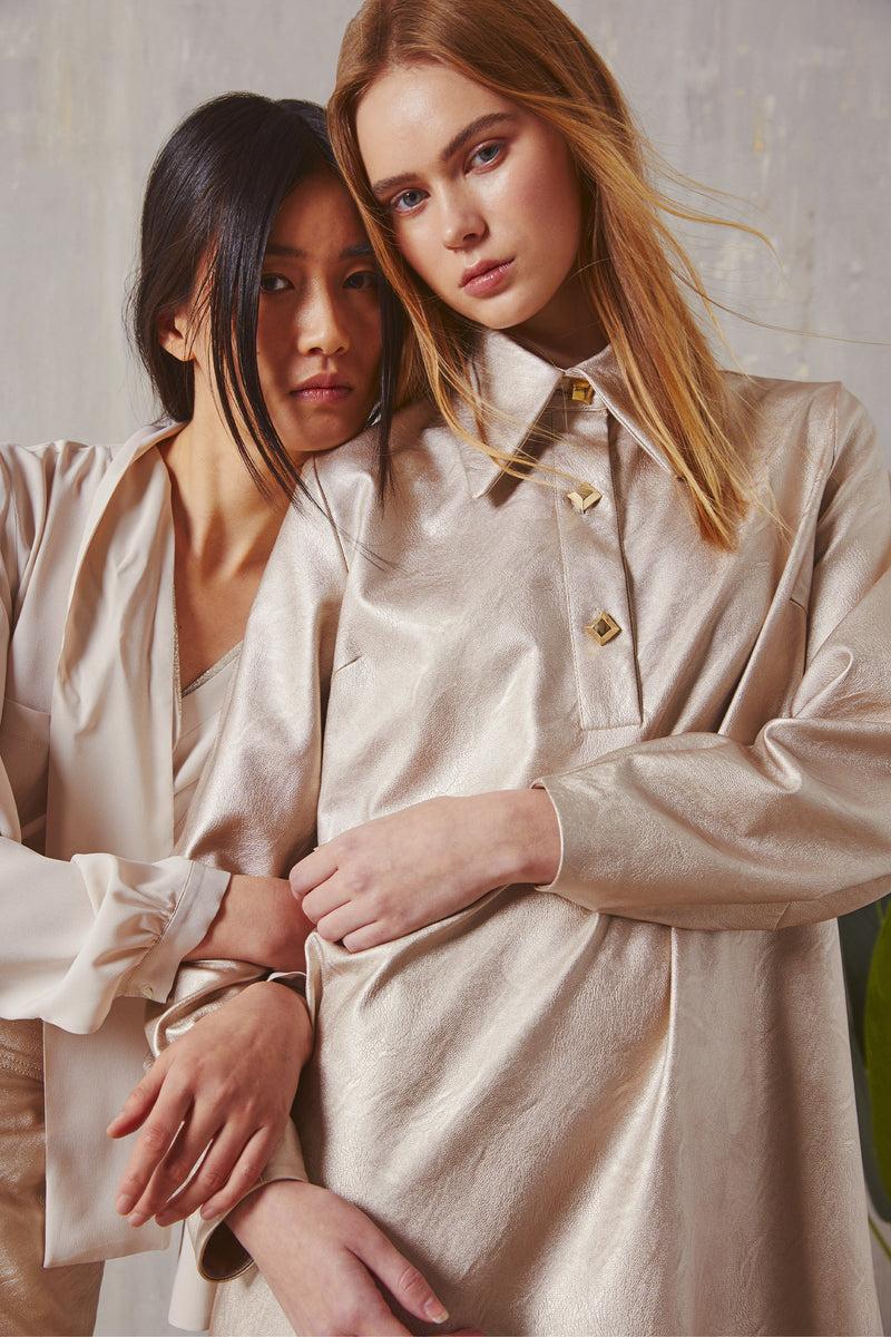 Shirtaporter ABITO A TRAPEZIO IN ECO PELLE Outlet
