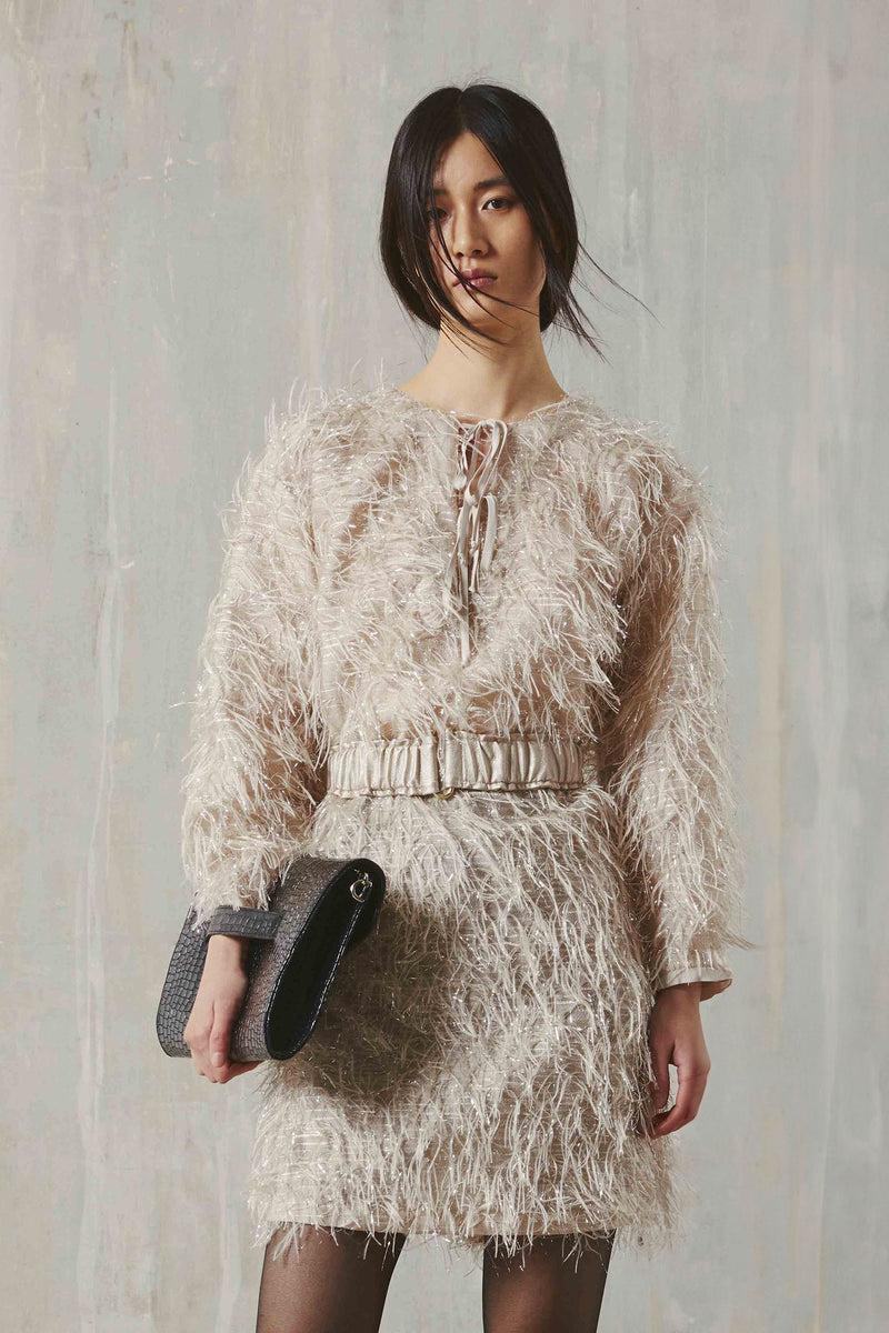 Shirtaporter ABITO CORTO PIUME LUREX Saldi
