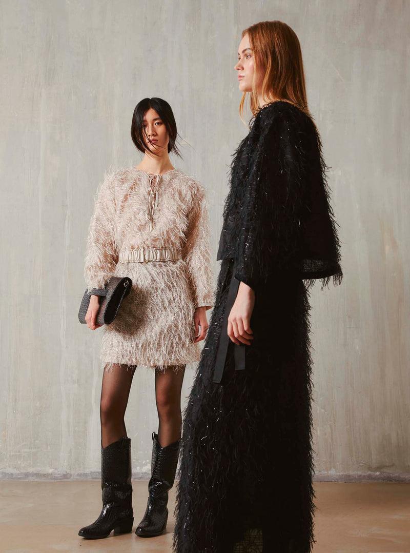 Shirtaporter ABITO CORTO PIUME LUREX Saldi